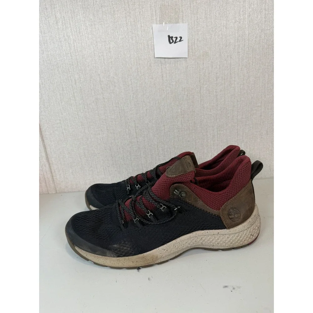 TIMBERLAND MEN'S FLYROAM TRAIL‎ LOW SNEAKERS size 10.5 color black and burgundy